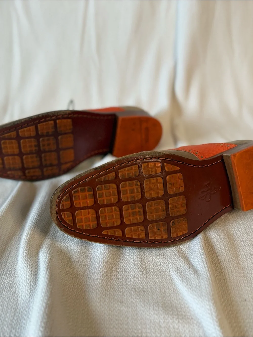 Cole Haan Two-Tone Suede & Leather Oxford - Orange and Taupe